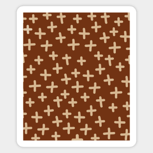 Mudcloth Lines Pattern Minimalist  Abstract  Terracotta  Boho  Pattern Sticker